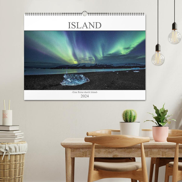 Islande -Un voyage à travers l'Islande- (Calendrier mural CALVENDO 2024) 