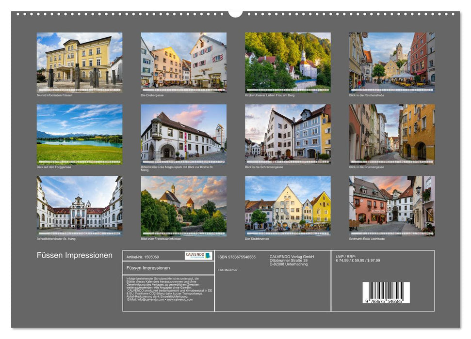 Füssen Impressionen (CALVENDO Premium Wandkalender 2024)