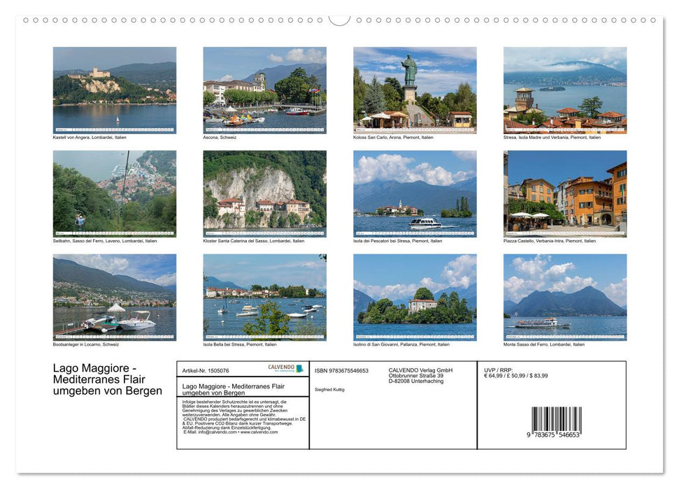 Lac Majeur - Ambiance méditerranéenne entourée de montagnes (calendrier mural CALVENDO 2024) 