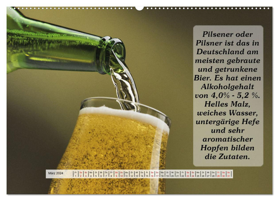 Faits intéressants sur la bière (Calendrier mural CALVENDO Premium 2024) 