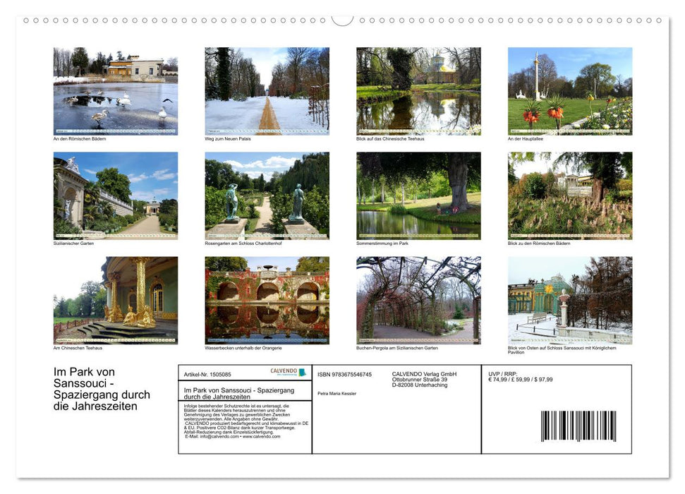 Im Park von Sanssouci - Spaziergang durch die Jahreszeiten (CALVENDO Premium Wandkalender 2024)