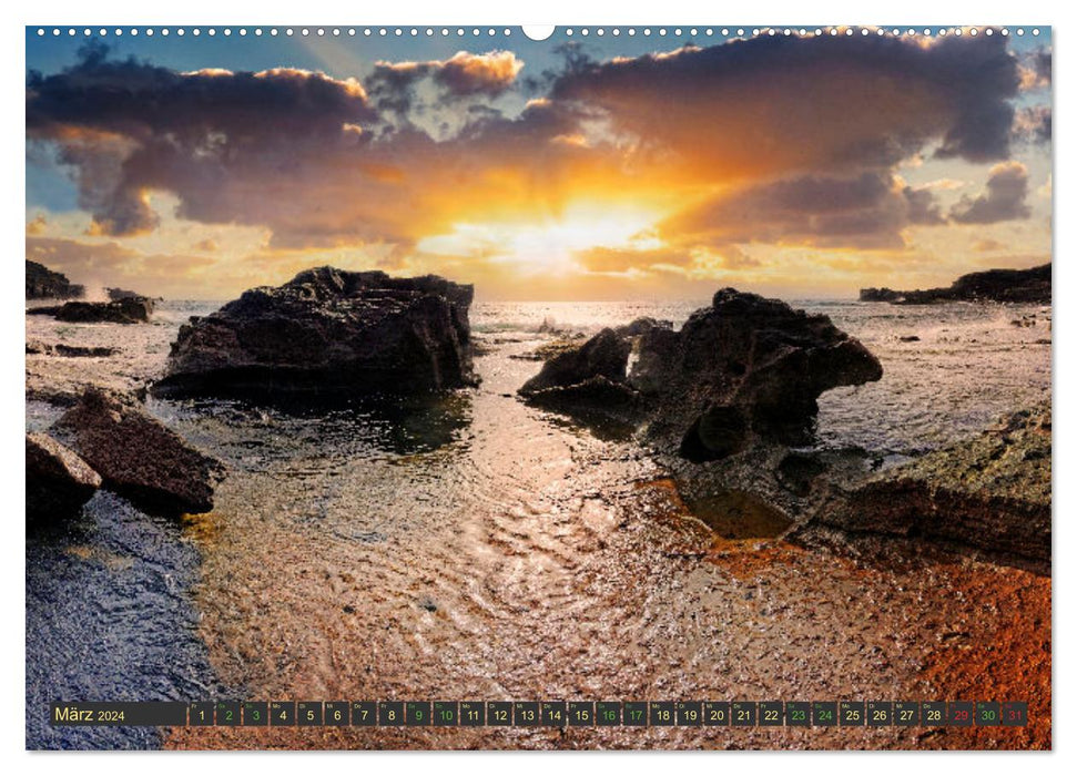 Lanzarote Fire Island dans l'Atlantique (Calvendo Premium Wall Calendar 2024) 