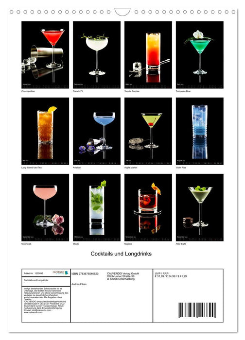 Cocktails und Longdrinks (CALVENDO Wandkalender 2024)