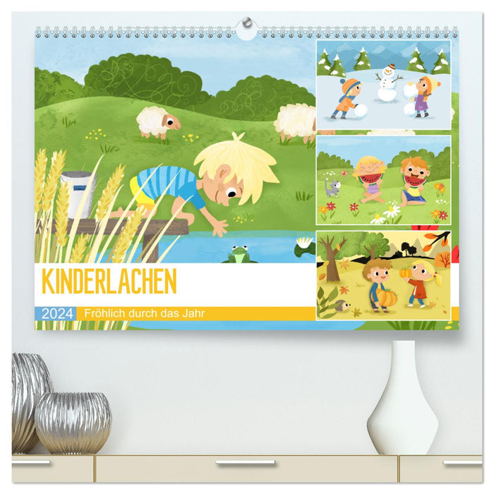 RIRE DES ENFANTS - Heureux tout au long de l'année - Un calendrier pour enfants (Calendrier mural CALVENDO Premium 2024) 