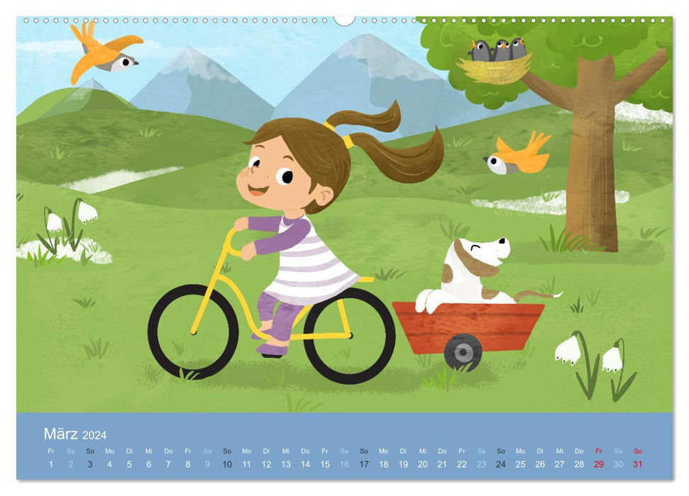 RIRE DES ENFANTS - Heureux tout au long de l'année - Un calendrier pour enfants (Calendrier mural CALVENDO Premium 2024) 
