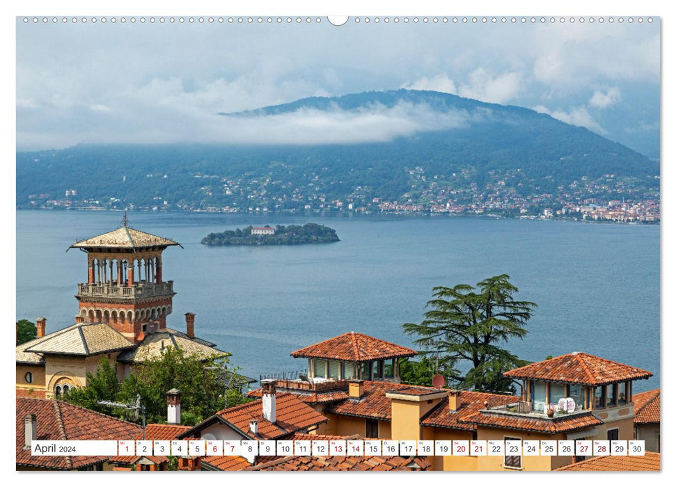 Lac Majeur - Ambiance méditerranéenne entourée de montagnes (Calendrier mural CALVENDO Premium 2024) 