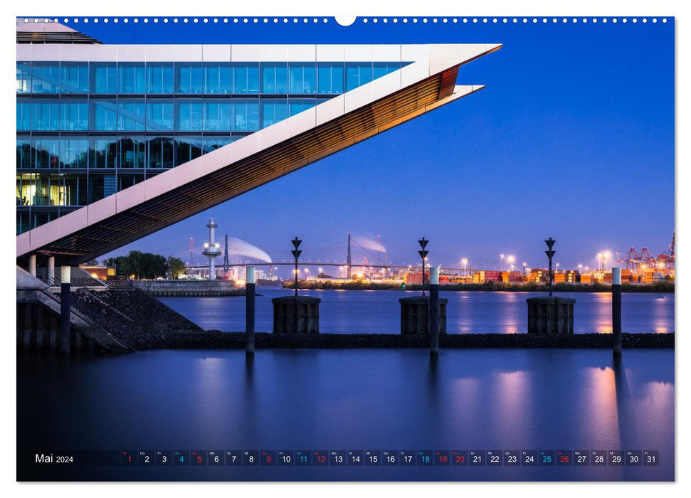 Architecture et paysage urbain de Hambourg (Calvendo Premium Wall Calendar 2024) 