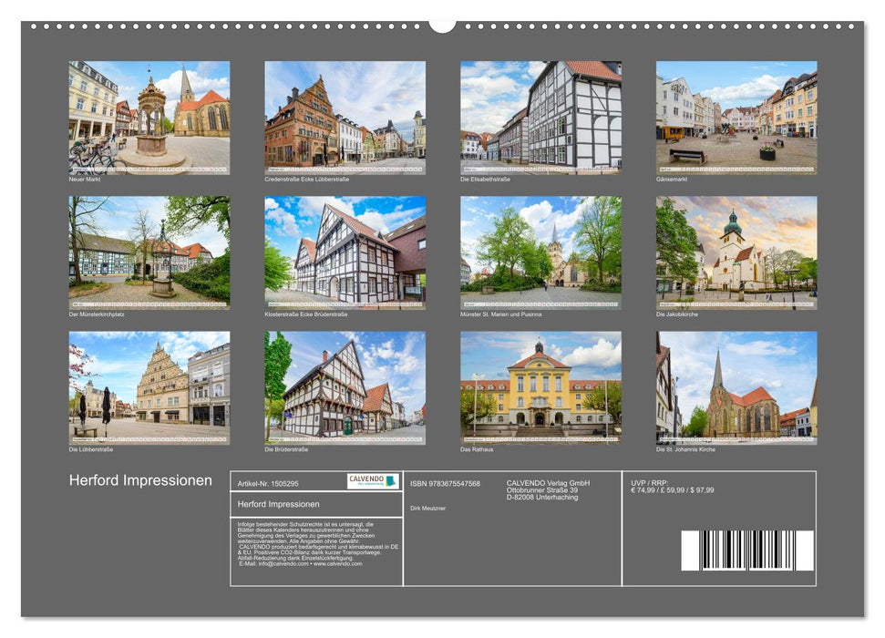 Herford Impressionen (CALVENDO Premium Wandkalender 2024)