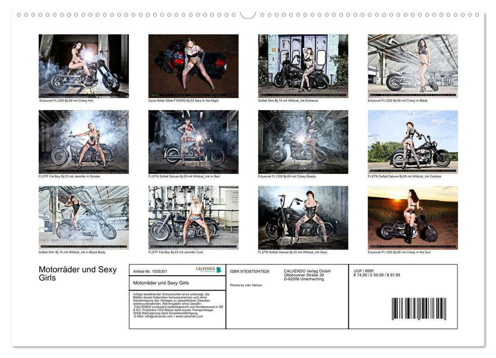 Motorräder und Sexy Girls (CALVENDO Premium Wandkalender 2024)
