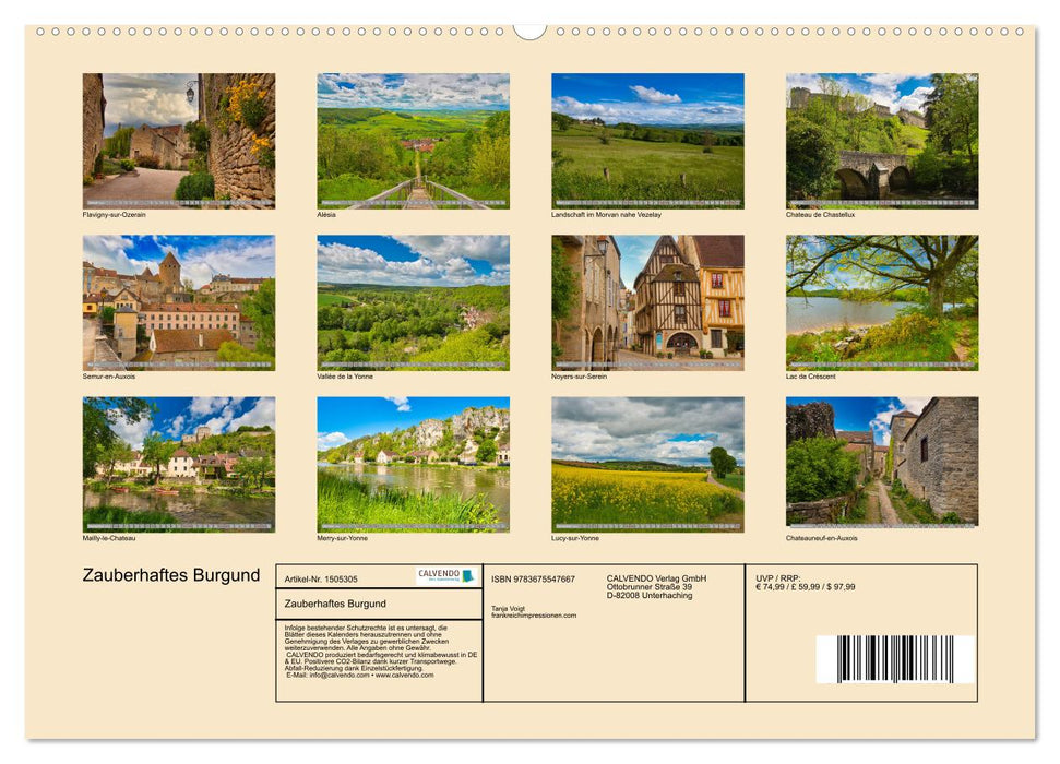 Zauberhaftes Burgund (CALVENDO Premium Wandkalender 2024)