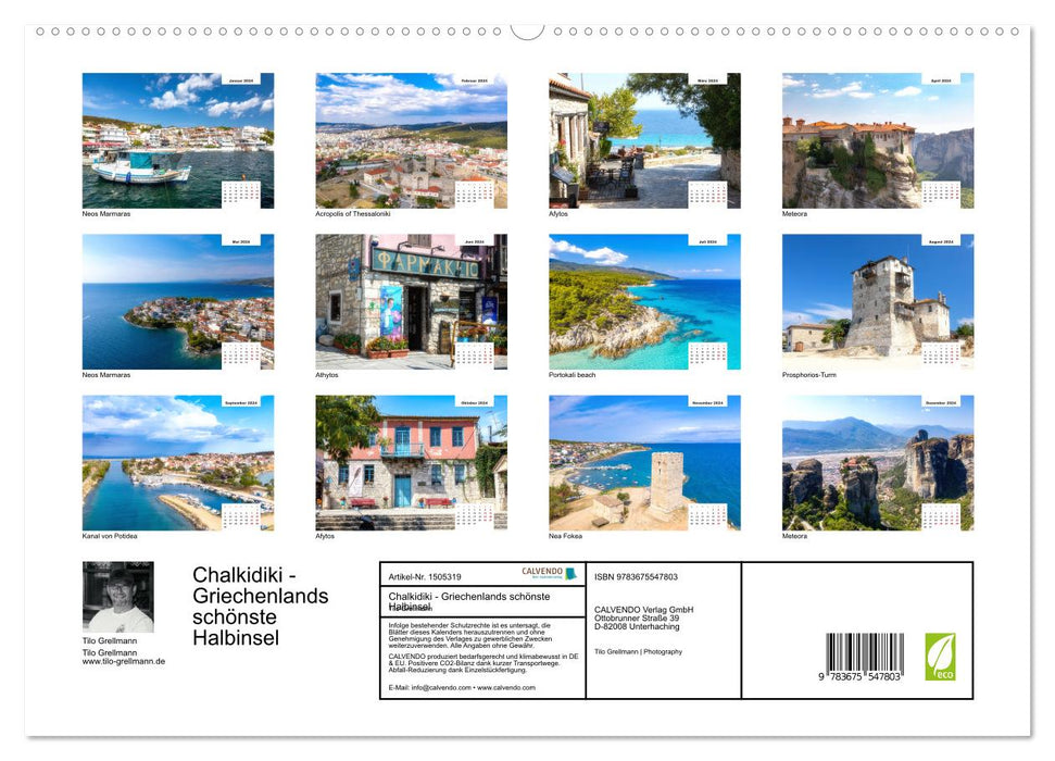 Chalcidique - La plus belle péninsule de Grèce (Calvendo Premium Wall Calendar 2024) 