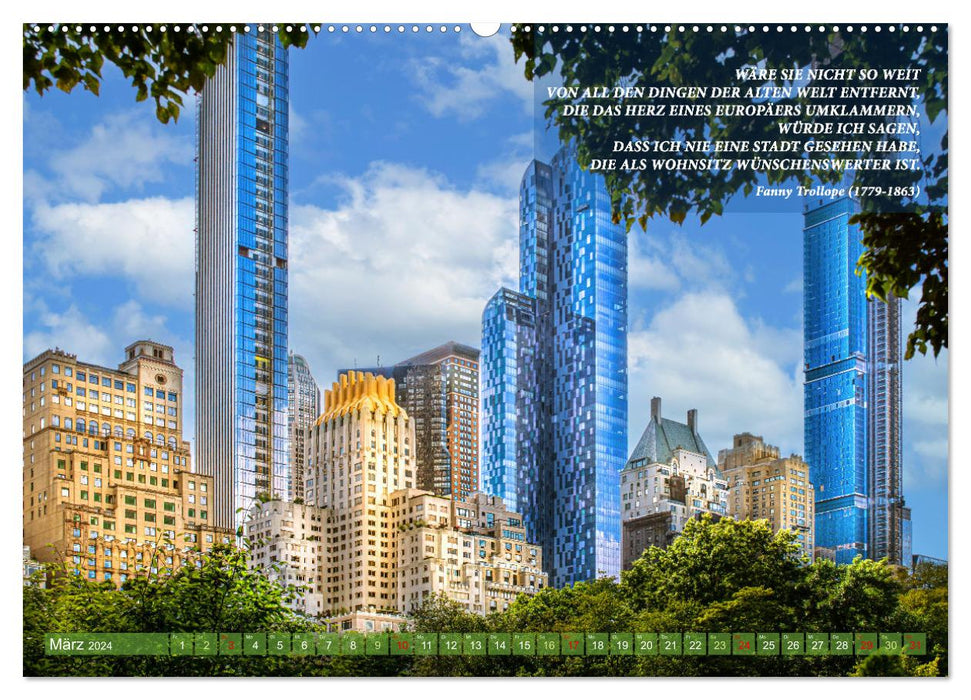 New York Views – Calendrier littéraire (Calvendo Premium Wall Calendar 2024) 