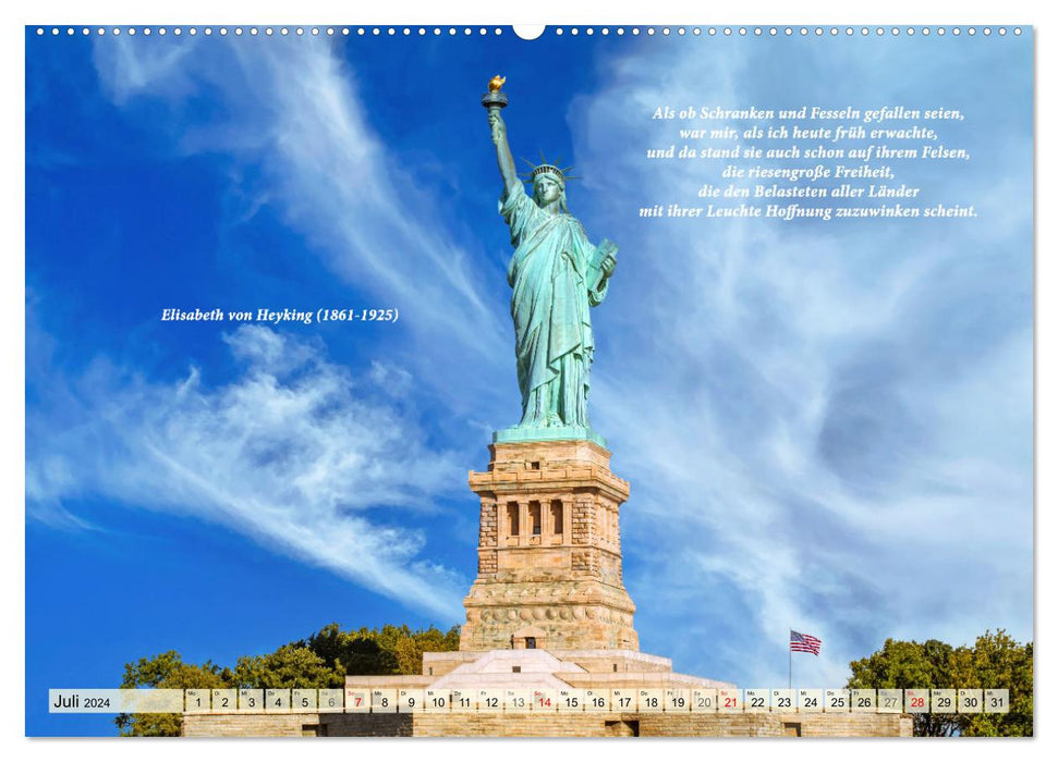 New York Ansichten - Literaturkalender (CALVENDO Premium Wandkalender 2024)