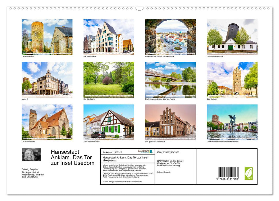 Ville hanséatique d'Anklam. La porte d'entrée de l'île d'Usedom (Calendrier mural CALVENDO Premium 2024) 