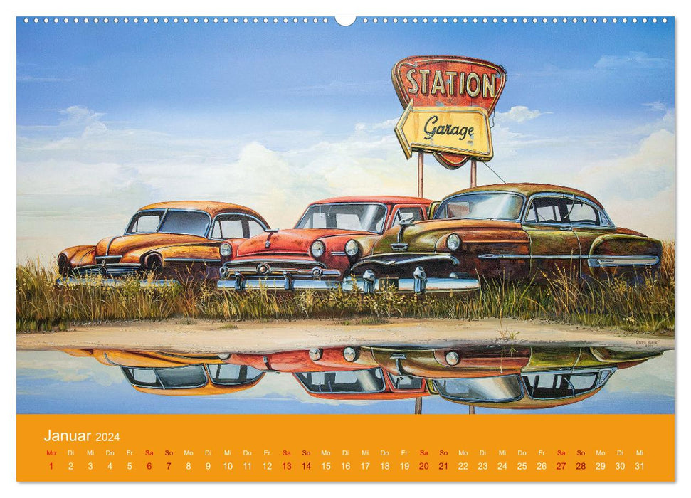 Route US 66 Moments Peinture par Georg Huber (Calvendo Premium Wall Calendar 2024) 