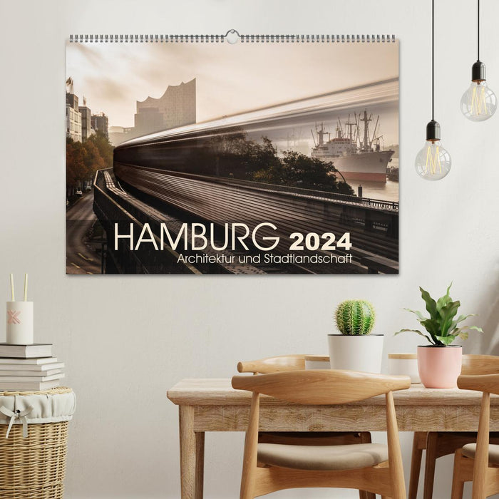 Architecture et paysage urbain de Hambourg (calendrier mural CALVENDO 2024) 