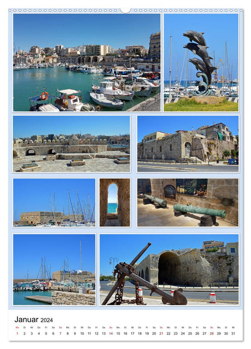 Crète - villes historiques et villages de livres d'images (calendrier mural CALVENDO 2024) 