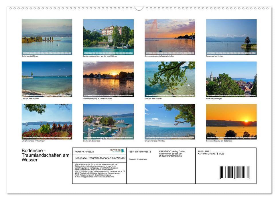 Bodensee - Traumlandschaften am Wasser (CALVENDO Premium Wandkalender 2024)