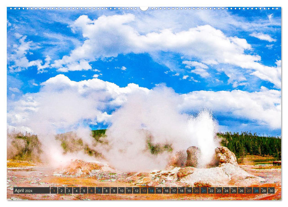Farbenwunder Yellowstone (CALVENDO Wandkalender 2024)