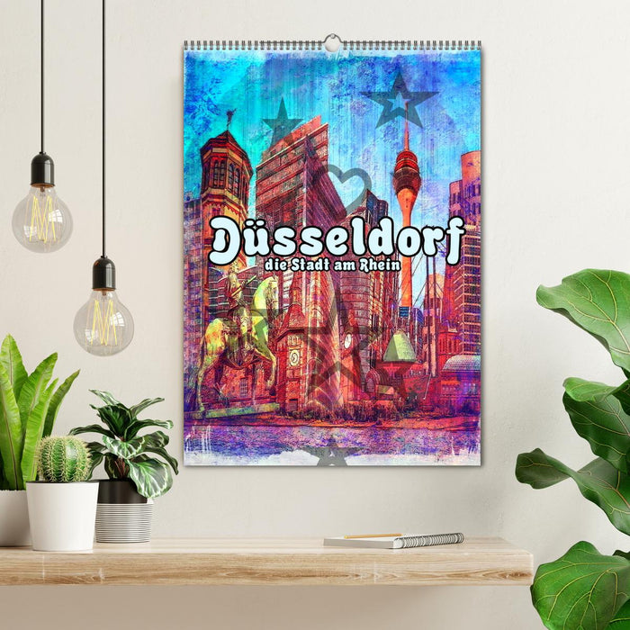 Düsseldorf die Stadt am Rhein (CALVENDO Wandkalender 2024)