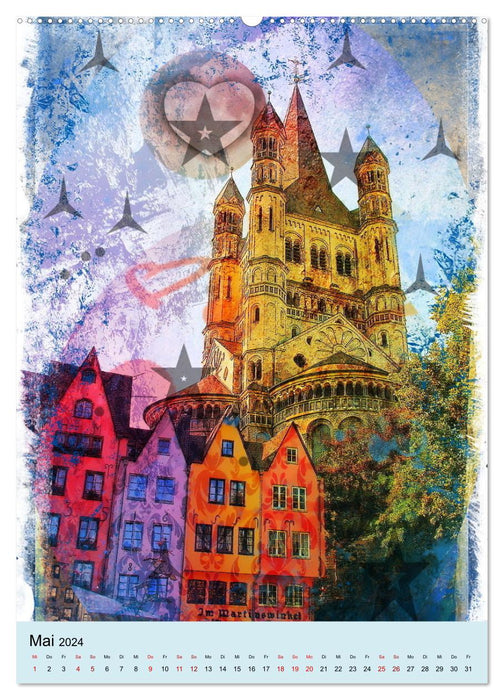 Köln ming Stadt (CALVENDO Wandkalender 2024)