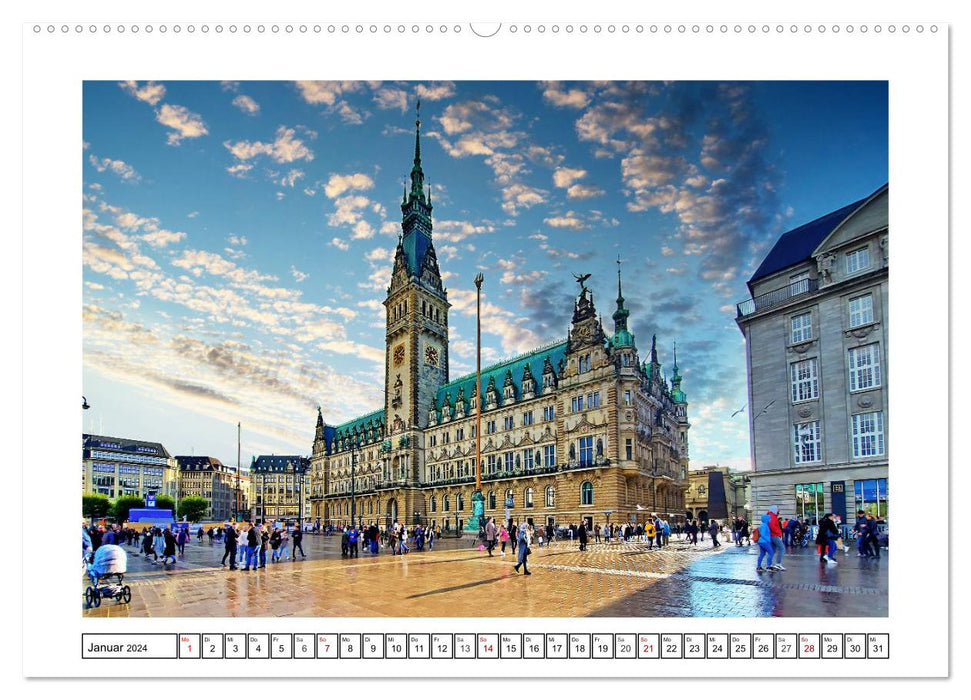 Hamburg sehen, fühlen und lieben (CALVENDO Wandkalender 2024)