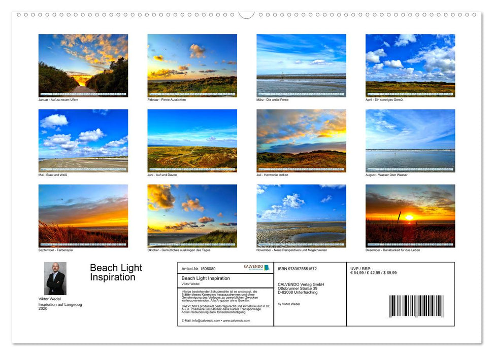 Beach Light Inspiration (CALVENDO Wandkalender 2024)