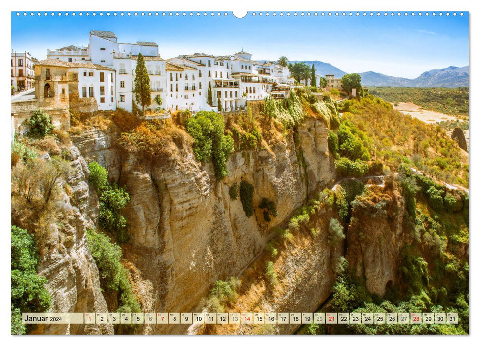 Zauberhaftes Südspanien: Malaga - Sevilla - Granada - Ronda - Antequera (CALVENDO Wandkalender 2024)