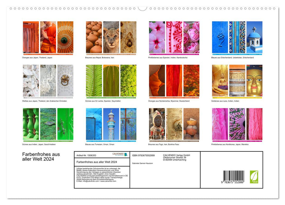 Farbenfrohes aus aller Welt (CALVENDO Premium Wandkalender 2024)