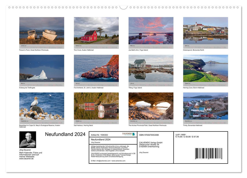 Neufundland 2024 (CALVENDO Premium Wandkalender 2024)