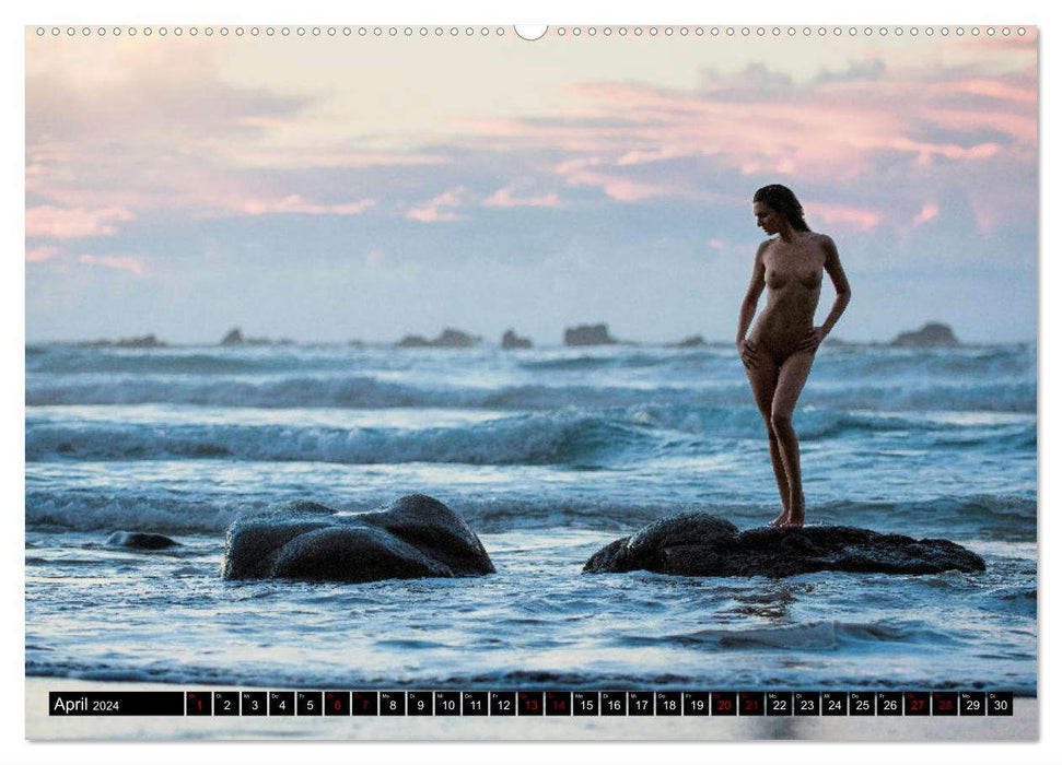 Akt an wilden Meeresküsten (CALVENDO Premium Wandkalender 2024)
