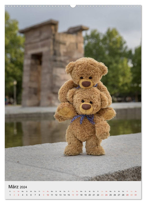 Travelling Teddy auf Welt-Tour (CALVENDO Premium Wandkalender 2024)