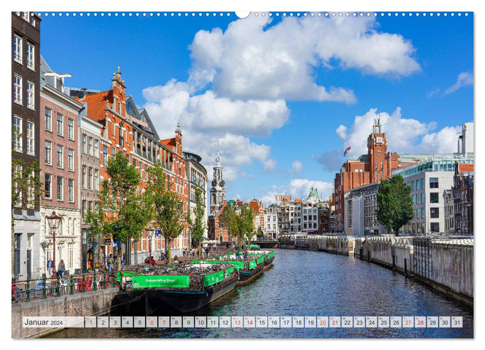 Amsterdam - Hauptstadt der Niederlande (CALVENDO Premium Wandkalender 2024)