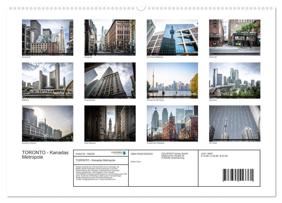 Toronto - Kanadas Metropole (CALVENDO Premium Wandkalender 2024)