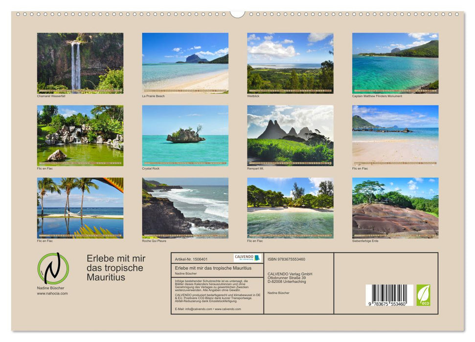 Erlebe mit mir das tropische Mauritius (CALVENDO Premium Wandkalender 2024)