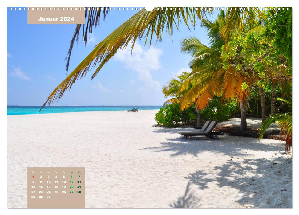 Erlebe mit mir die Ruhe der Malediven (CALVENDO Premium Wandkalender 2024)