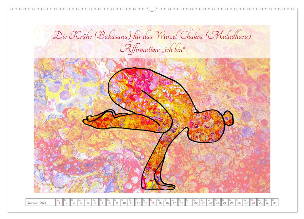 Chakren Yoga (CALVENDO Premium Wandkalender 2024)