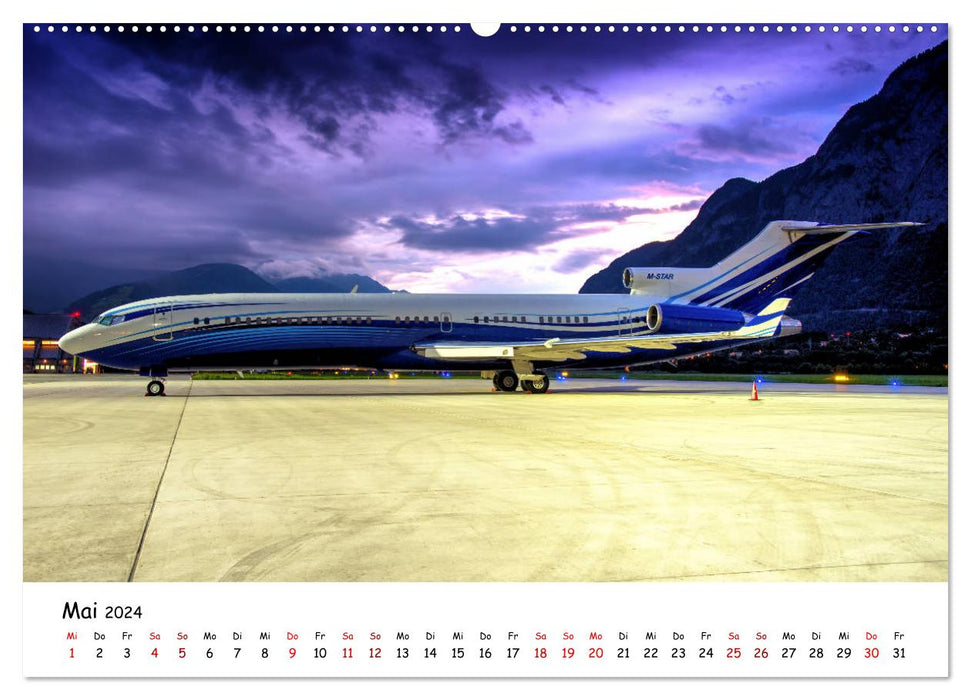 Flugzeuge in beeindruckender Kulisse (CALVENDO Premium Wandkalender 2024)