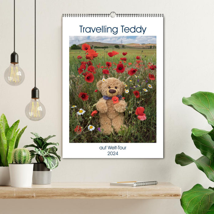 Travelling Teddy auf Welt-Tour (CALVENDO Wandkalender 2024)