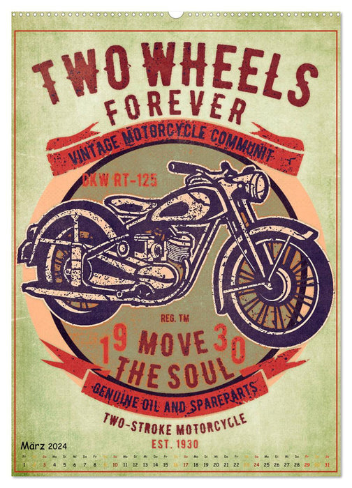 Motorcycle Nostalgia (CALVENDO Premium Wall Calendar 2024) 