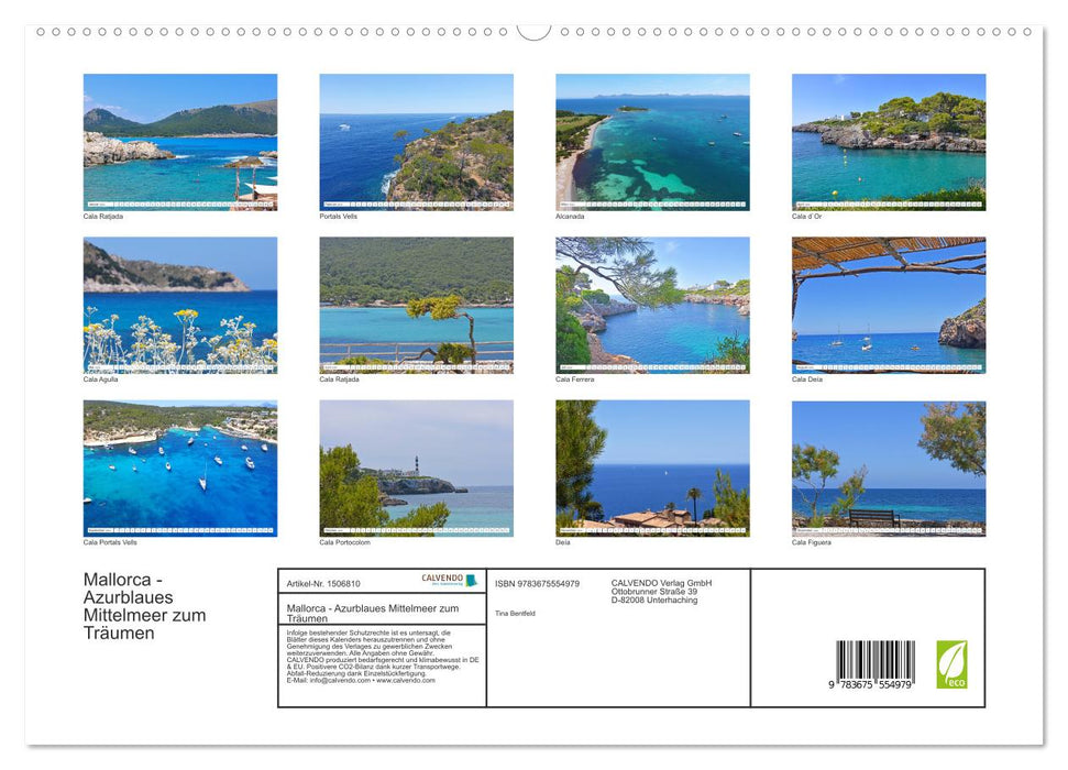 Mallorca - Azure blue Mediterranean to dream about (CALVENDO Premium Wall Calendar 2024) 