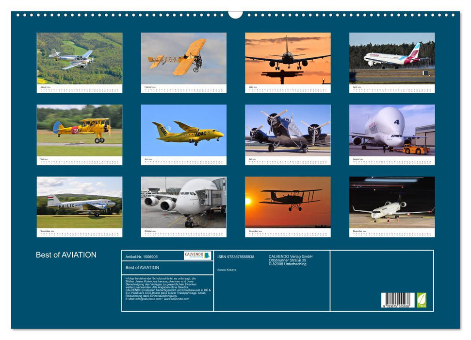 Best of Aviation (CALVENDO Wandkalender 2024)