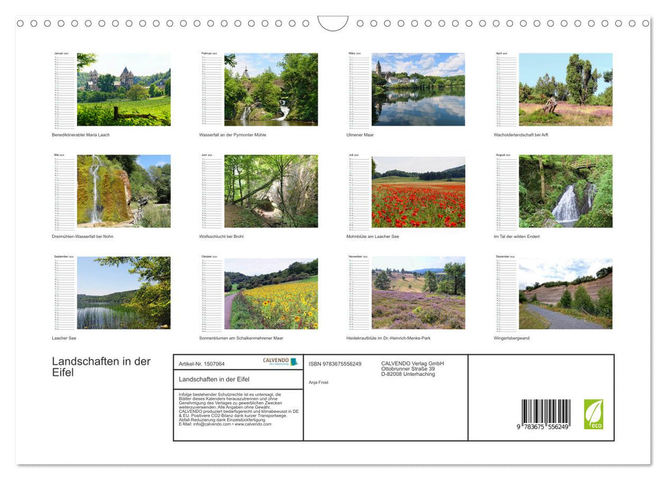 Landscapes in the Eifel (CALVENDO wall calendar 2024) 