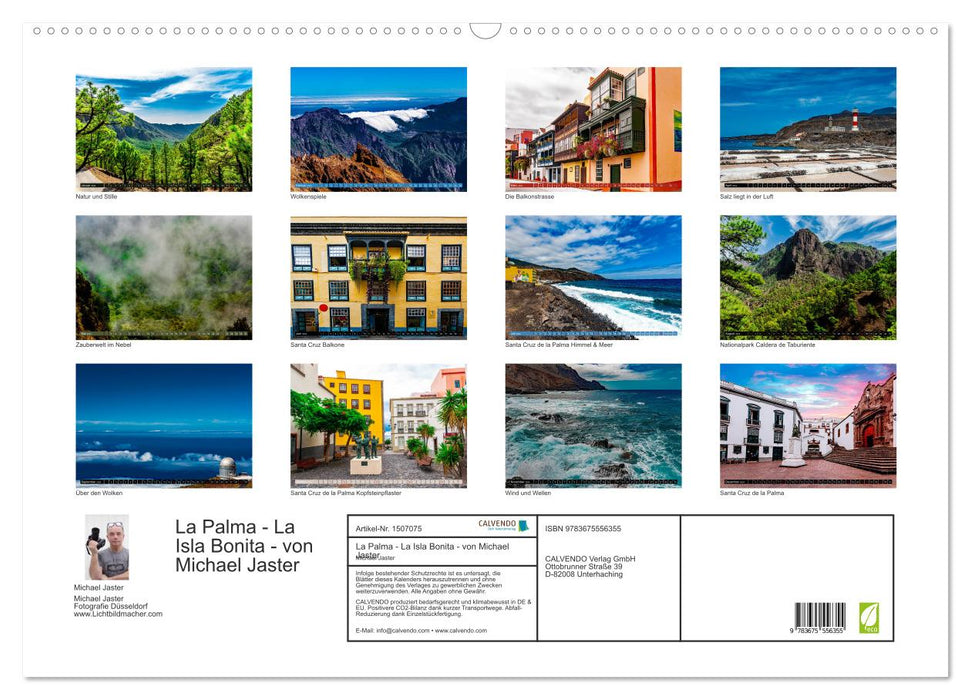 La Palma - La Isla Bonita - by Michael Jaster (CALVENDO wall calendar 2024) 