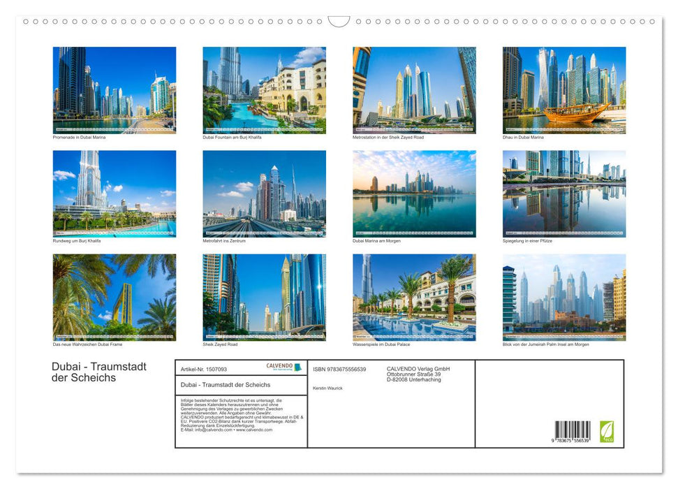 Dubai - dream city of the sheikhs (CALVENDO wall calendar 2024) 