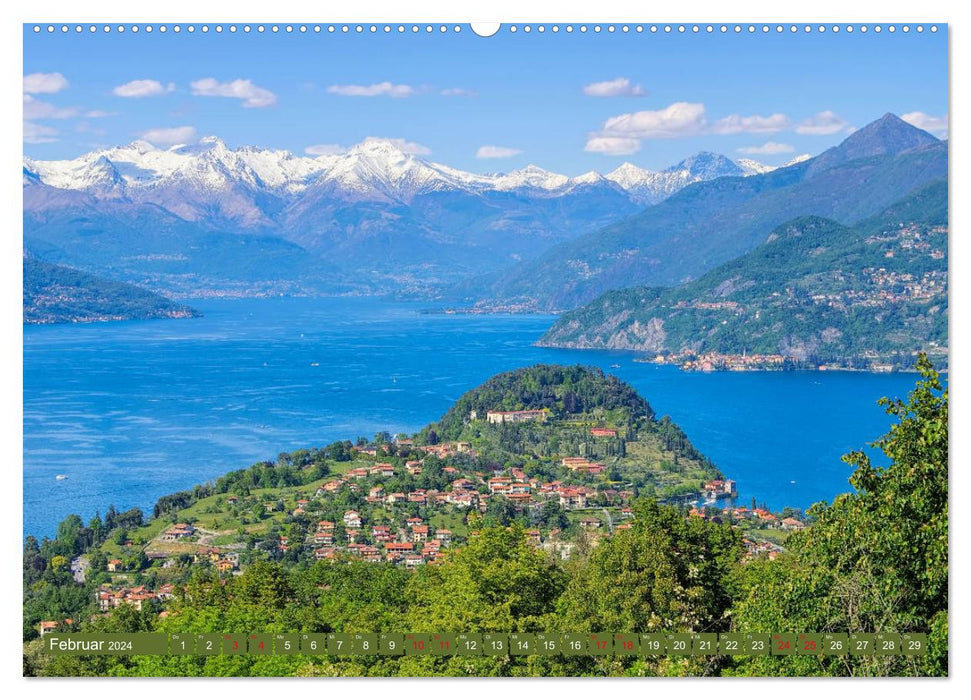 Lake Como - Mediterranean charm in an alpine landscape (CALVENDO Premium Wall Calendar 2024) 