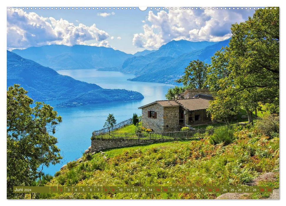 Lake Como - Mediterranean charm in an alpine landscape (CALVENDO Premium Wall Calendar 2024) 