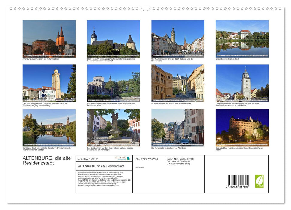 ALTENBURG, the old residential city (CALVENDO Premium Wall Calendar 2024) 