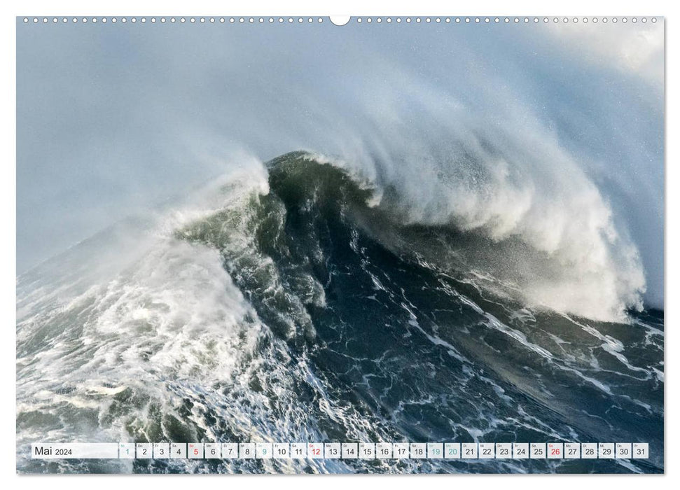 MOUNTAINS OF WATER - The giant waves of Nazaré (CALVENDO Premium Wall Calendar 2024) 