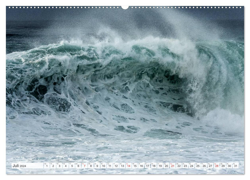 MOUNTAINS OF WATER - The giant waves of Nazaré (CALVENDO Premium Wall Calendar 2024) 
